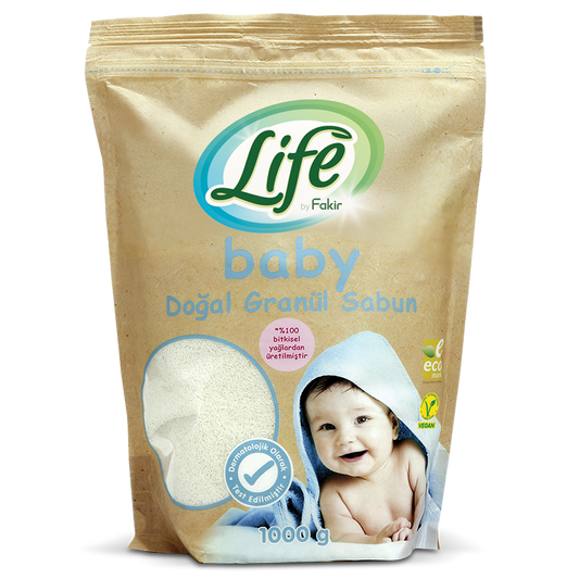 Life By Fakir %100 Bitkisel Doğal Bebek Granül Toz Sabun 1 Kg, Vegan, Hassas Formül, %100 Doğal Temizlik