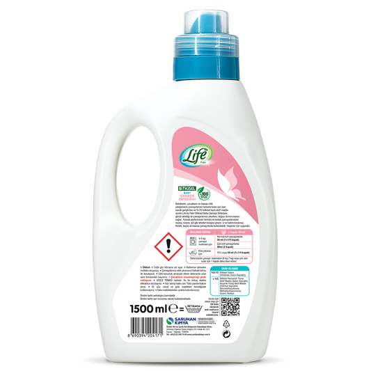 Life By Fakir Bitkisel Bebek Çamaşır Deterjanı 1500 ml – Vegan, Hipoalerjenik, Renkli ve Beyazlar için