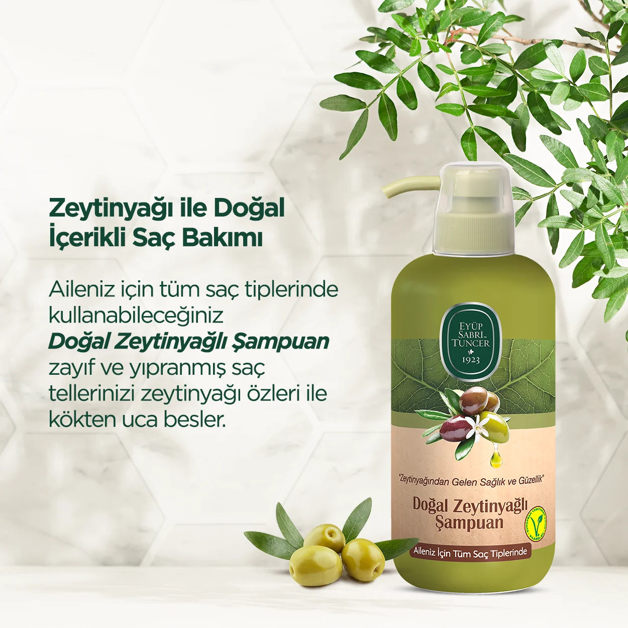 Eyüp Sabri Tuncer Doğal Zeytinyağlı Şampuan 600 ml