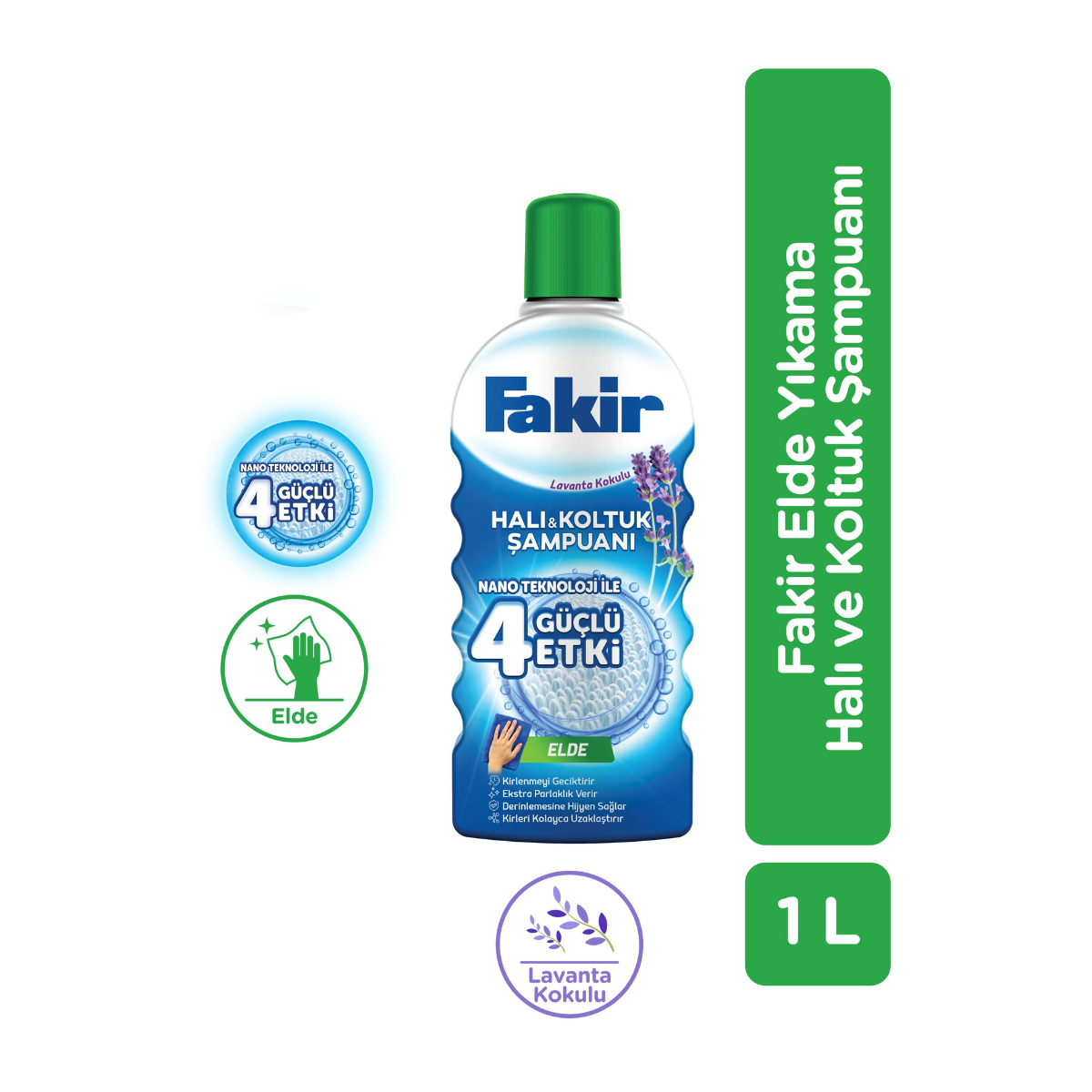 Fakir elde kullanima uygun lavanta kokulu hali ve koltuk yikama sampuani 1 litre