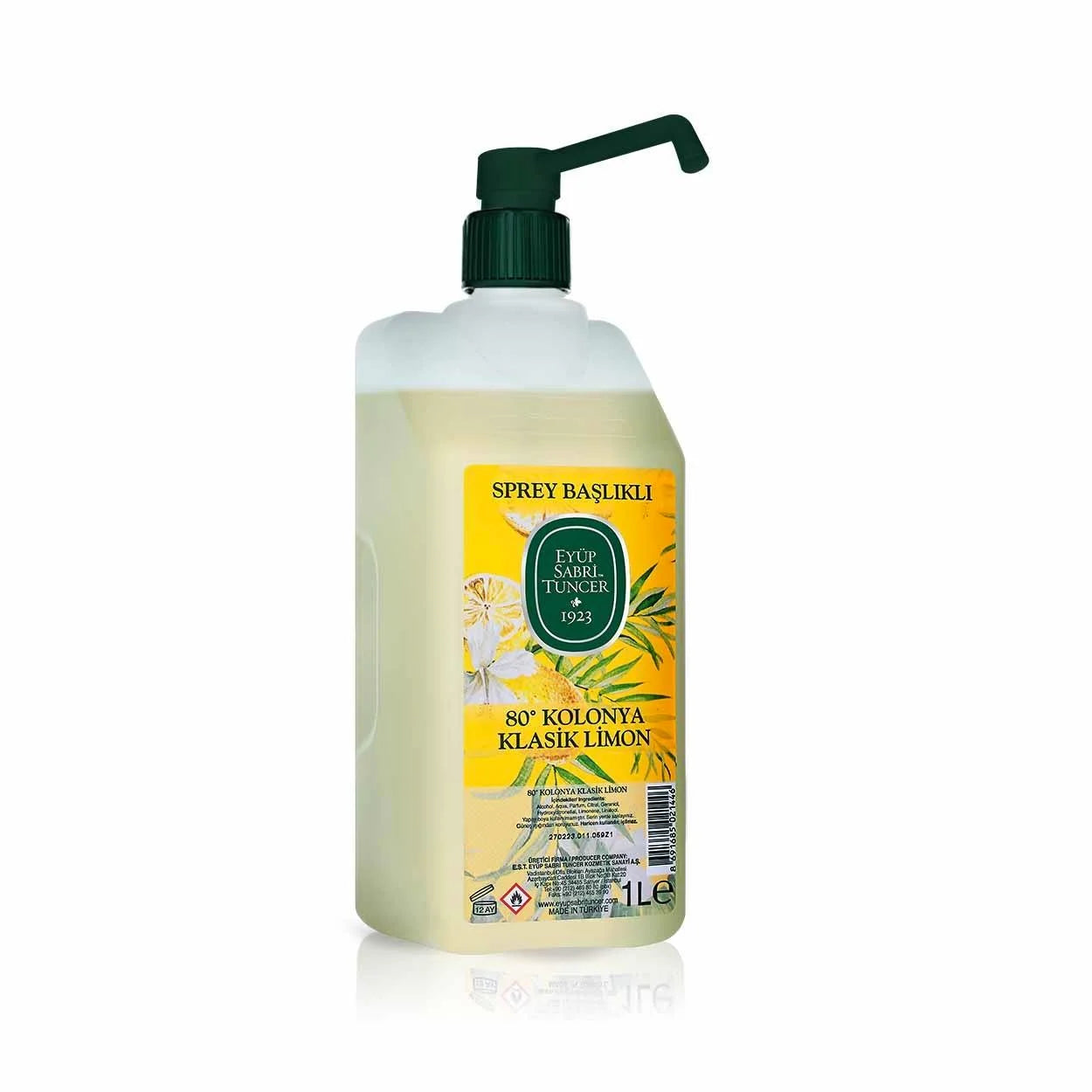 Eyüp Sabri Tuncer Klasik Limon Kolonyası 1 lt - Sprey Başlıklı