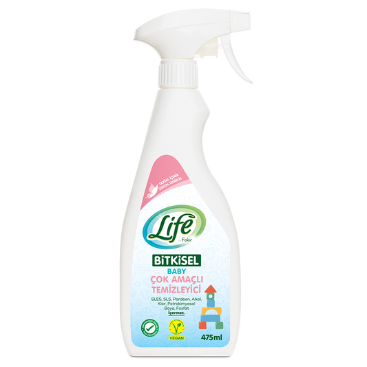 Life By Fakir Bitkisel Bebek Çok Amaçlı Temizleyici 475 ml – Bitkisel, Durulamasız, Güvenli