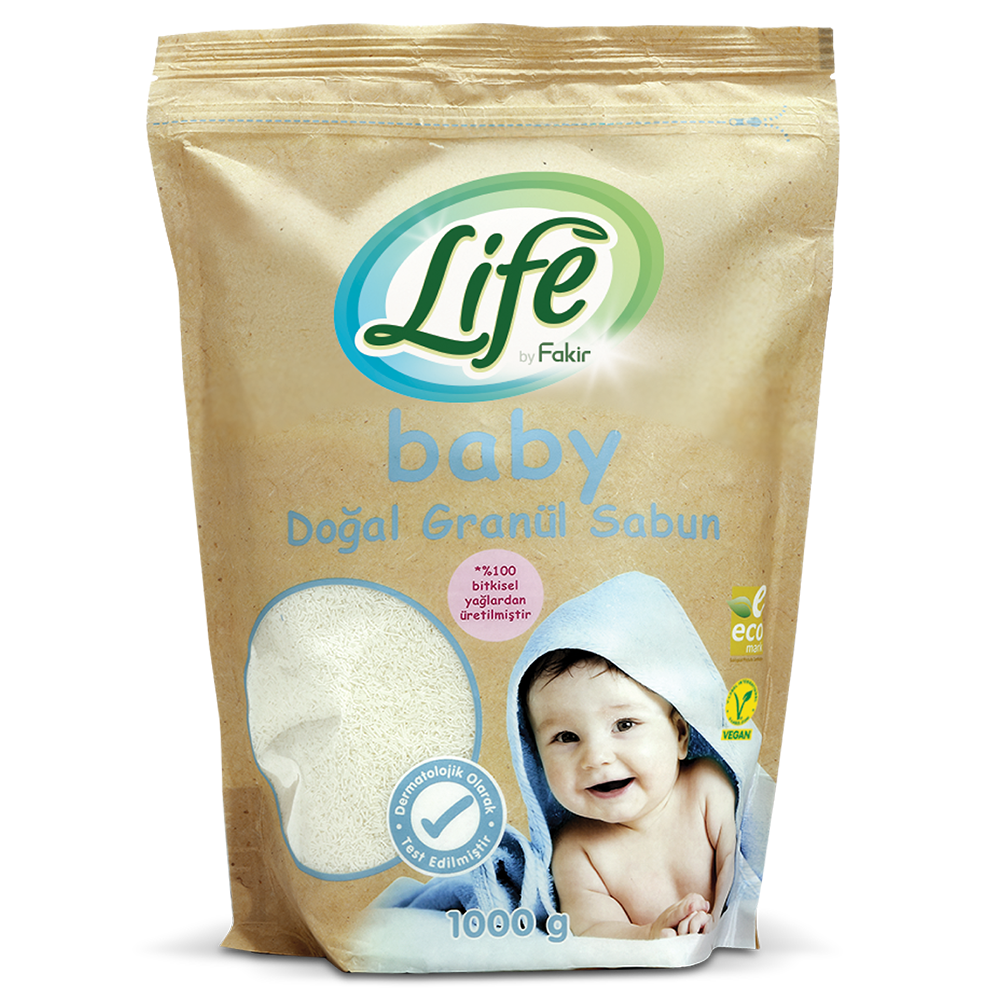Life By Fakir %100 Bitkisel Doğal Bebek Granül Toz Sabun 1 Kg, Vegan, Hassas Formül, %100 Doğal Temizlik