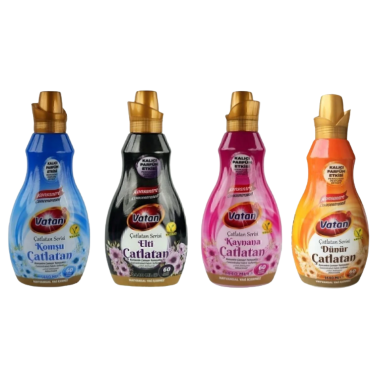 Vatan Konsantre Çamaşır Yumuşatıcı Komşu – Elti – Kaynana – Dünür Çatlatan 1440 ml x 4’lü Set