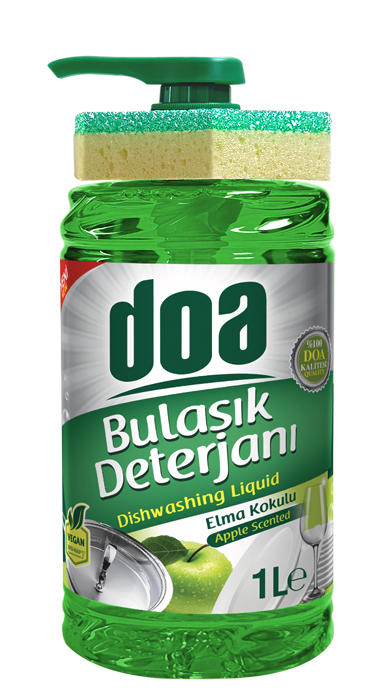 Doa Sıvı Bulaşık Deterjanı Elma Kokulu 1000 ml - Pompalı & Sünger Hediyeli