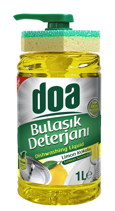 Doa Sıvı Bulaşık Deterjanı Limon Kokulu 1000 ml - Pompalı & Sünger Hediyeli
