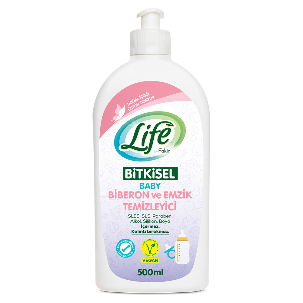 Life By Fakir Bitkisel Parfümsüz Biberon ve Emzik Temizleyici 500 ml – Doğal İçerik, Sabunlu