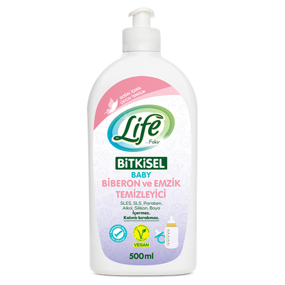 Life By Fakir Bitkisel Parfümsüz Biberon ve Emzik Temizleyici 500 ml – Doğal İçerik, Sabunlu