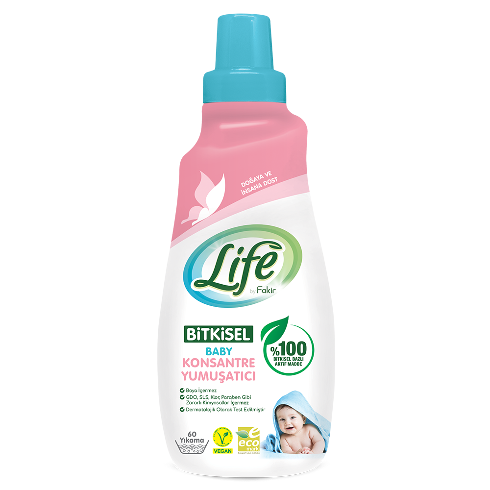 Life By Fakir Bitkisel Bazlı Vegan Bebek Konsantre Yumuşatıcı 1500 ml – Konsantre, Doğal İçerik
