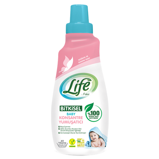 Life By Fakir Bitkisel Bazlı Vegan Bebek Konsantre Yumuşatıcı 1500 ml – Konsantre, Doğal İçerik