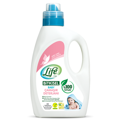 Life By Fakir Bitkisel Bebek Çamaşır Deterjanı 1500 ml – Vegan, Hipoalerjenik, Renkli ve Beyazlar için