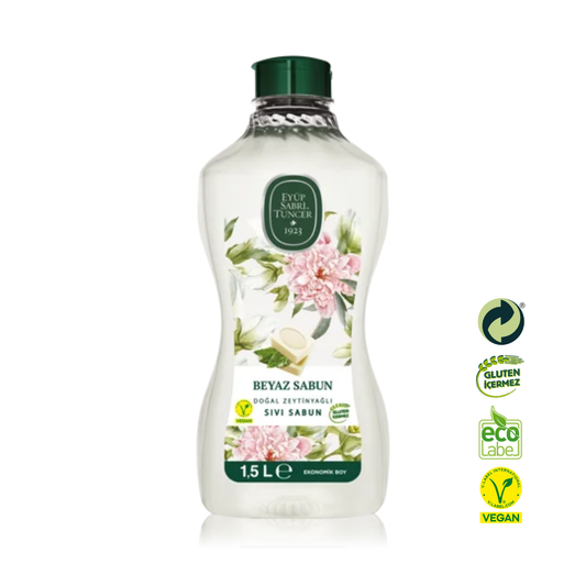 Eyüp Sabri Tuncer Doğal Zeytinyağlı Sıvı Sabun Beyaz Sabun 1,5 Lt Pet Şişe