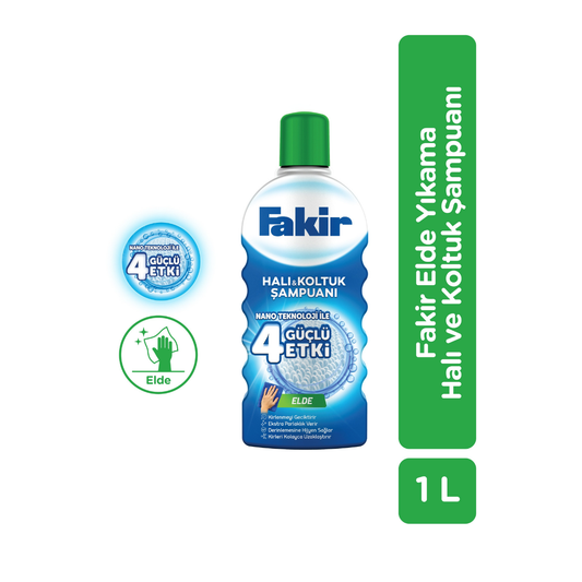 Fakir halı ve koltuk yıkama şampuanı 1 litre, elde kullanım için
