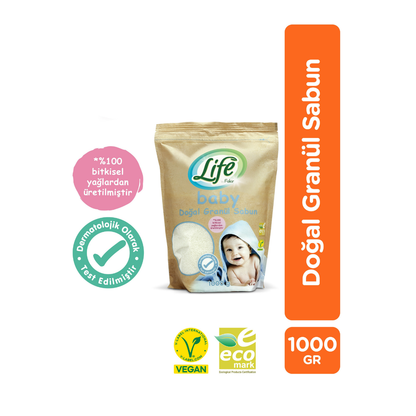 Life by Fakir Baby doğal granül sabun 1000 gr – bebekler için bitkisel ve hassas temizlik
